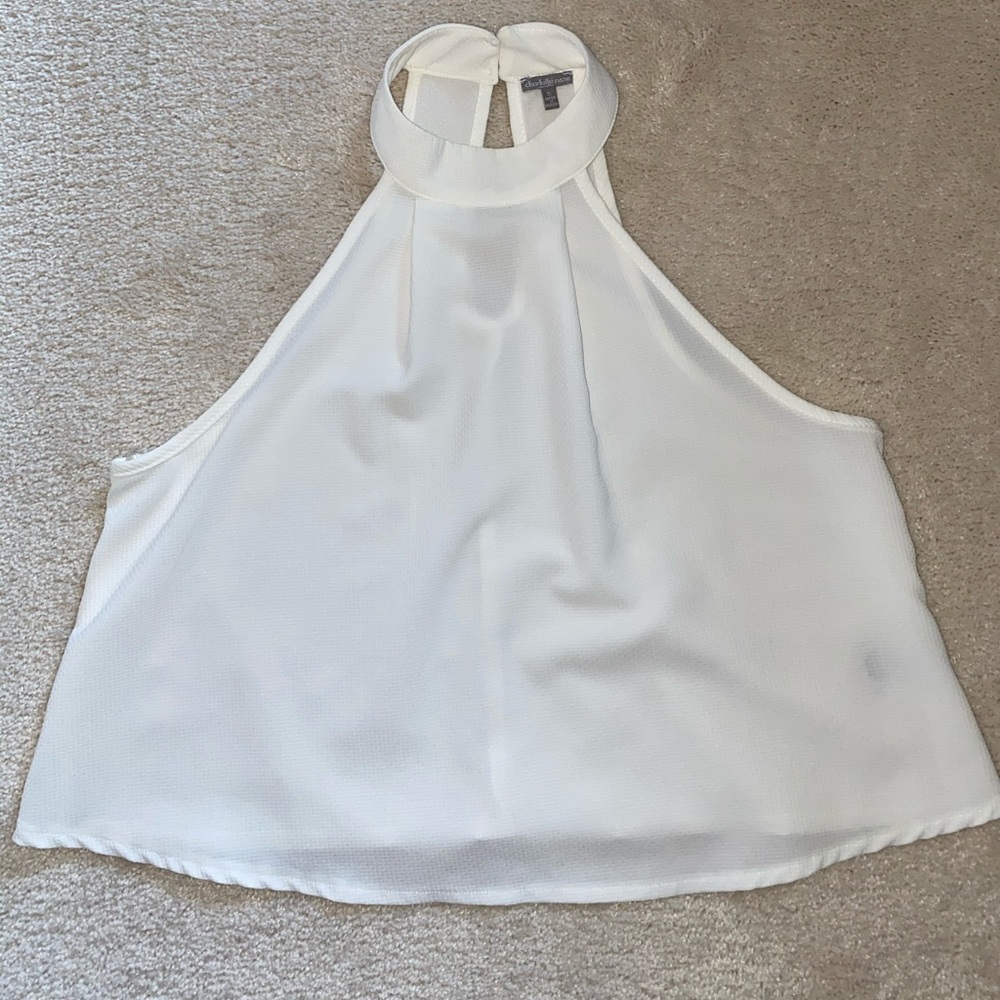 White Turtleneck Top, Size S
